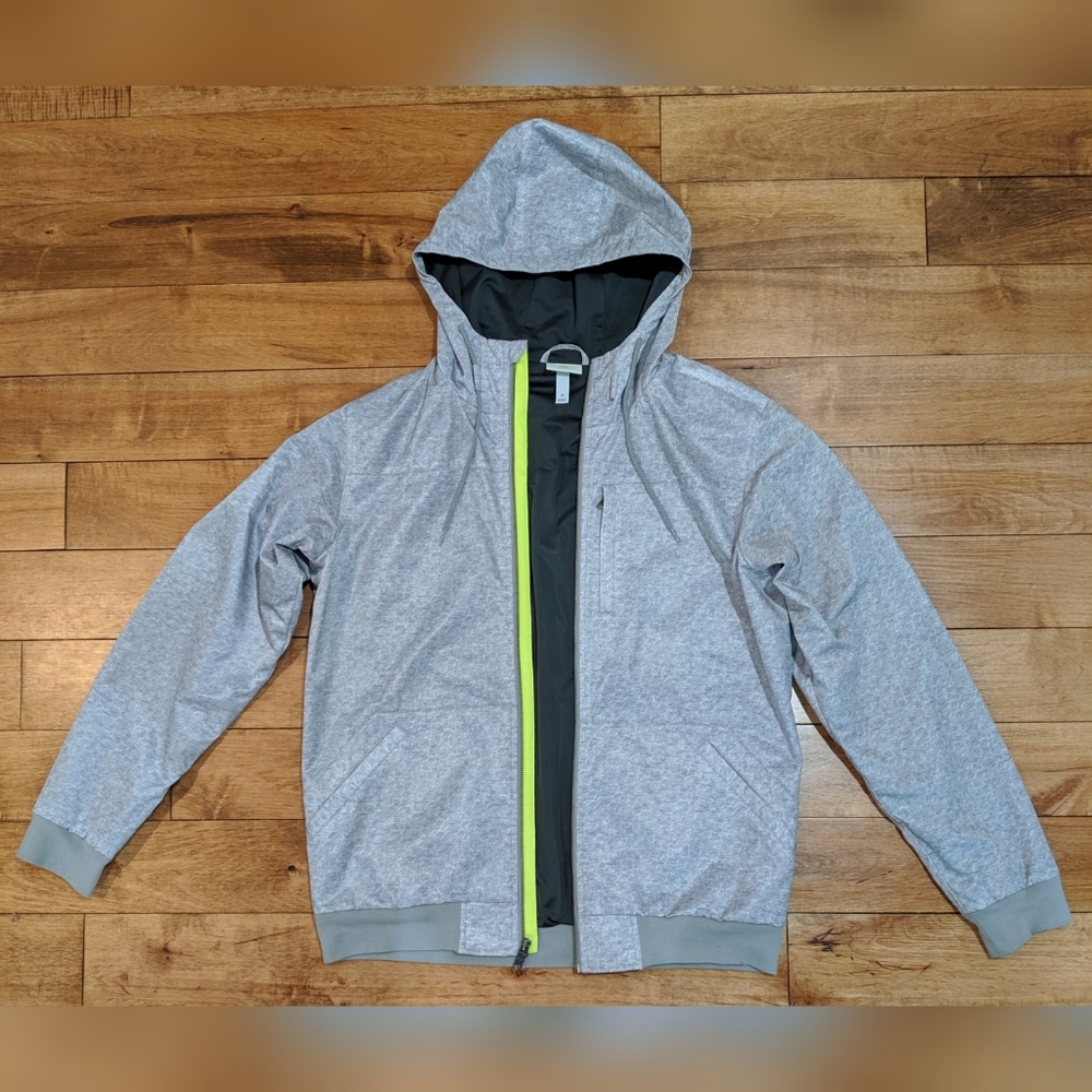 adidas Gray Performance Jacket with Neon Green Accent